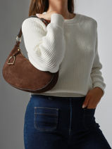 Sac Port paule Altesse Suede Cuir Etrier Marron altesse suede EASU017M-vue-porte